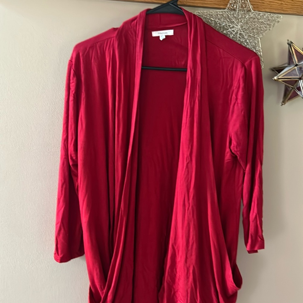 Maurice’s medium cardigan more wine color